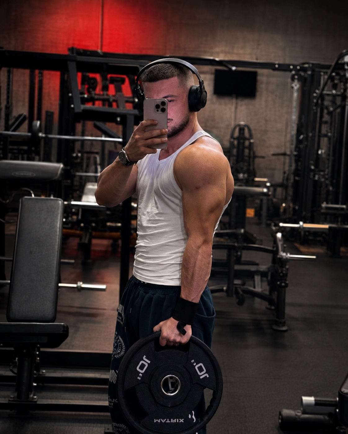 Allan pendant une séance de musculation